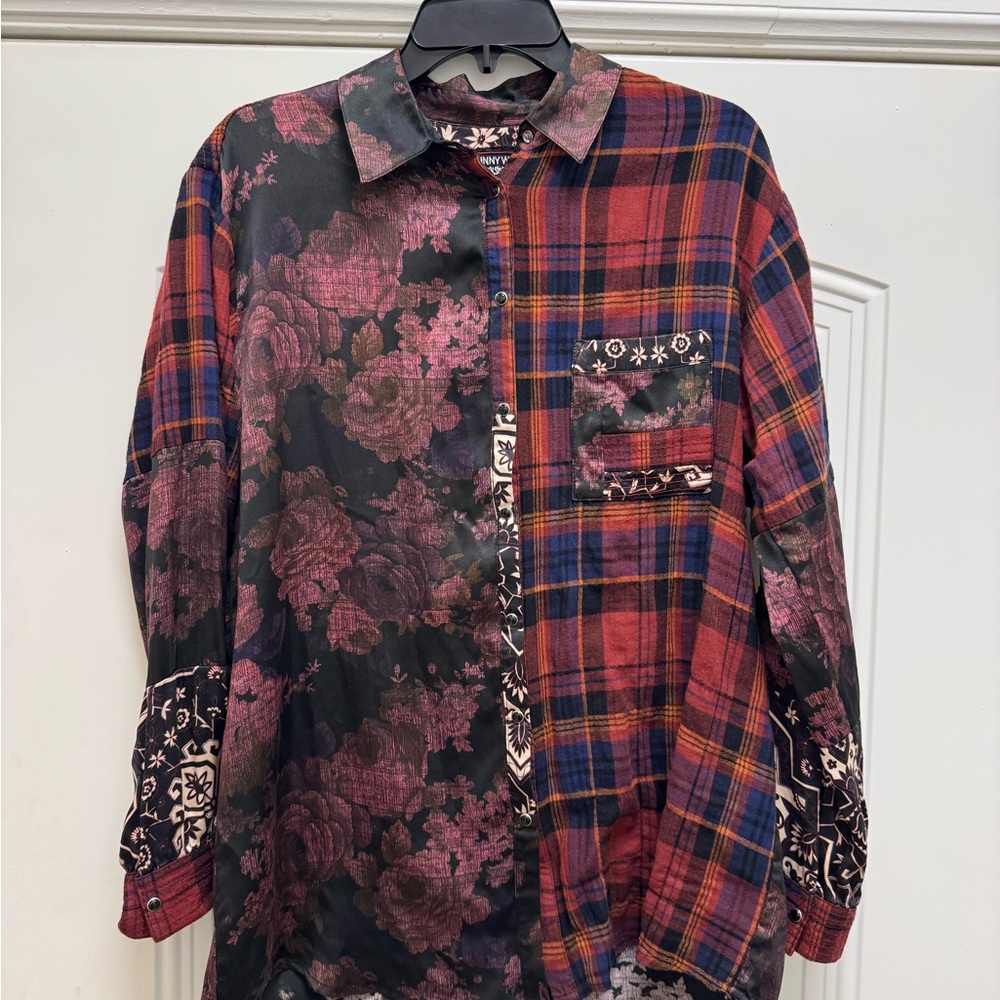 Johnny Was Mulberry Rose Cotton Shirt